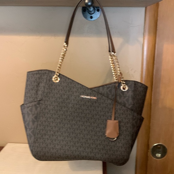 Michael Kors Jet Set Large Logo Shoulder Bag brown - Picture 3 of 17